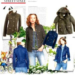 J. Crew Relaxed Field Boyfriend Jacket Coat Military Small Utility Mossy Green